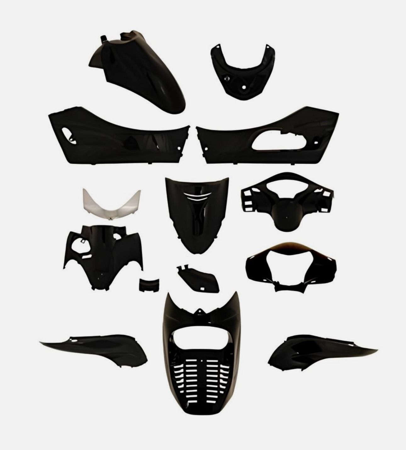 KIT CARENE 14 PEZZI NERO LUCIDO PER HONDA SH I 300 2007 2008 2009 2010 2011