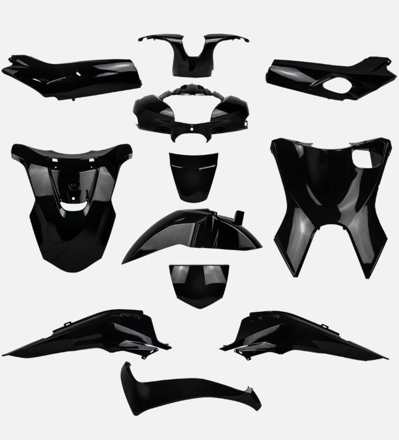 KIT CARENE NERE PER HONDA SH 125/150 2017-2018 12 PEZZI